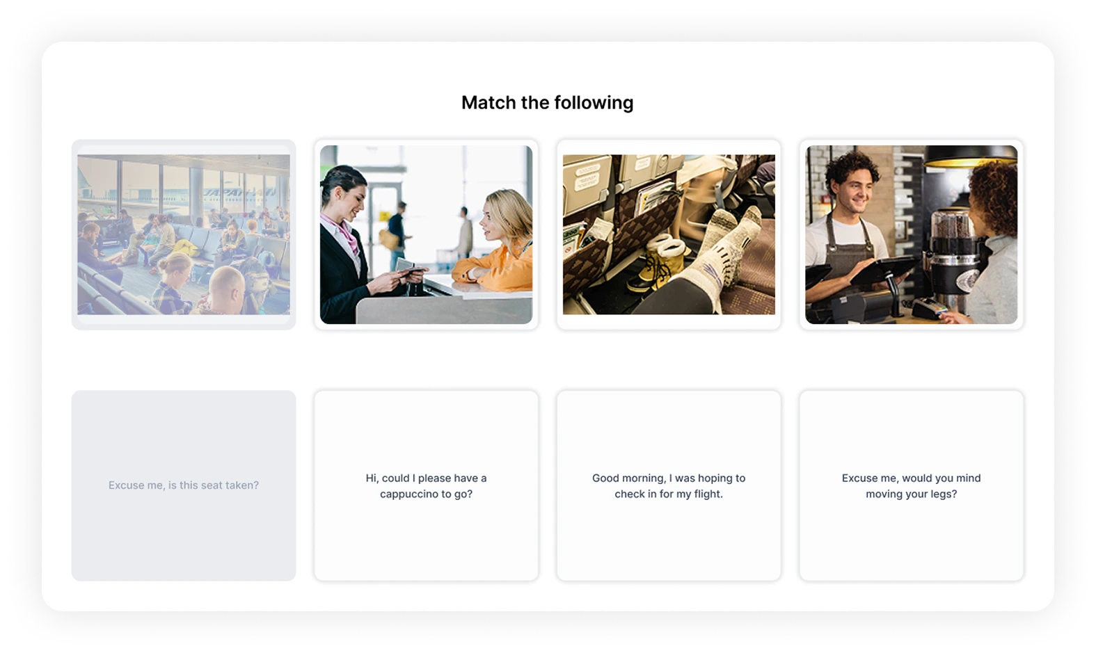 Class activity example: a matching exercise